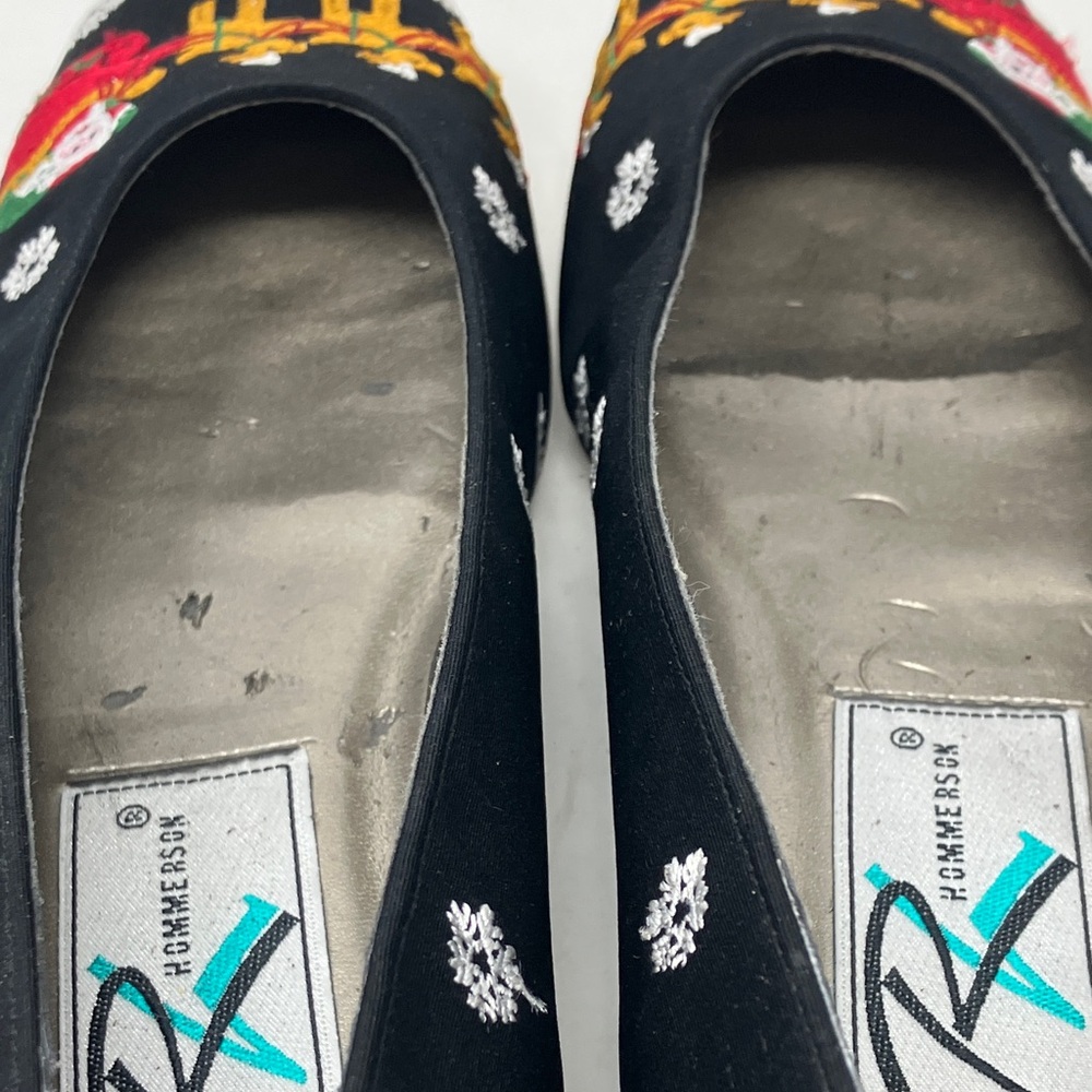 Ros Hommerson Christmas Flats 7.5N Sleigh & Reindeer Embroidery/Holiday Velvet - Picture 11 of 16